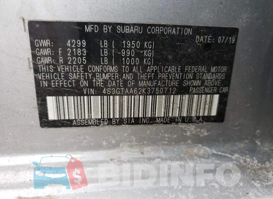 4S3GTAA62K3750712 Photo# 13