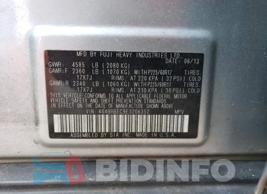 4S4BRBEC9E3206352 Photo# 14