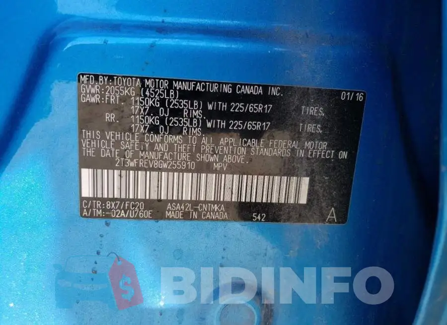 2T3WFREV8GW255910 Photo# 12