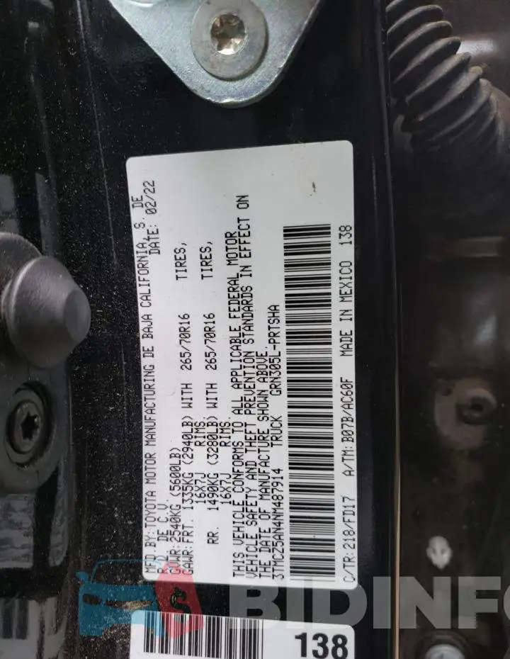 3TMCZ5AN4NM487914 Photo# 13