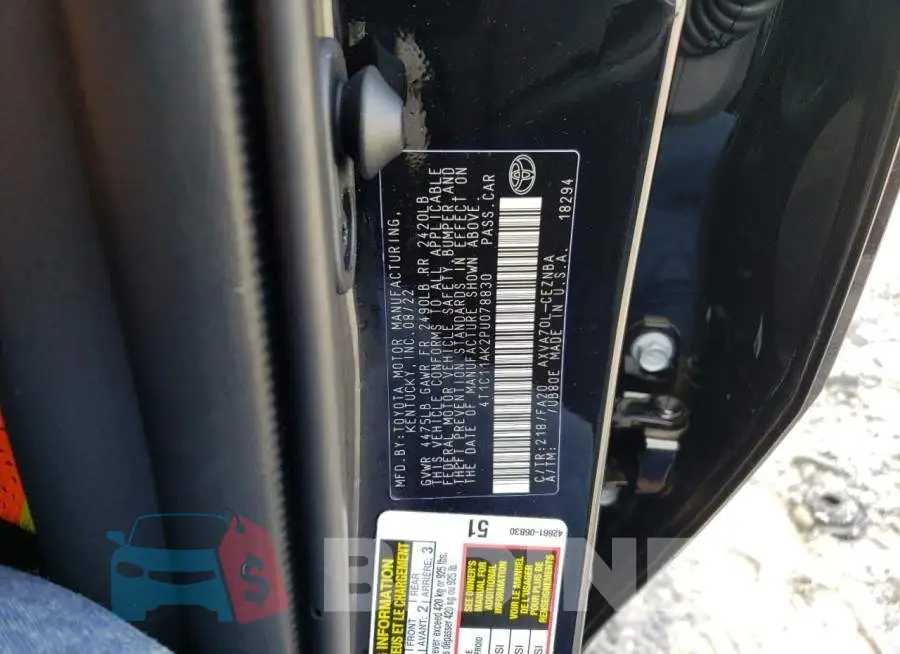 4T1C11AK2PU078830 Photo# 12