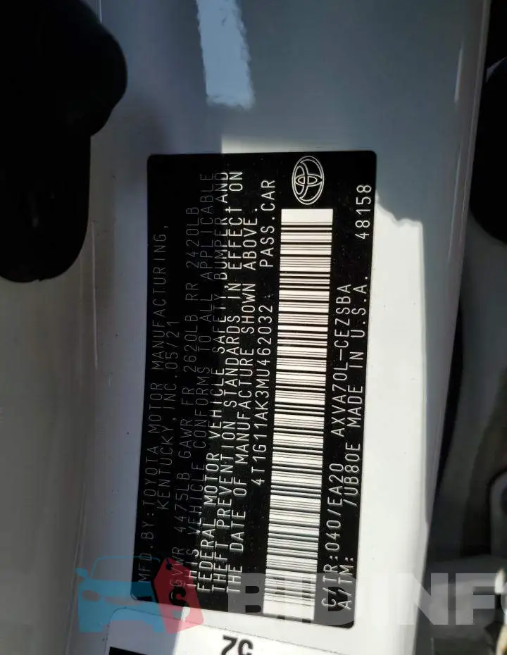 4T1G11AK3MU462032 Photo# 12