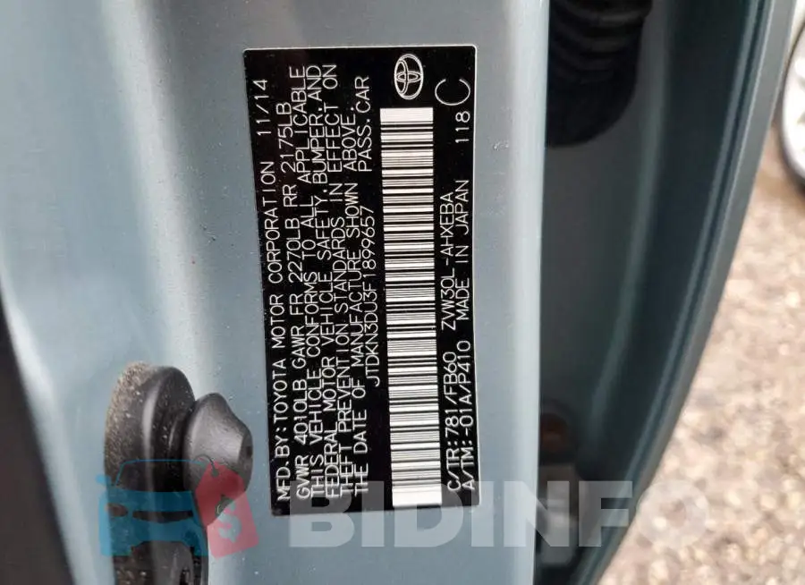 JTDKN3DU3F1899657 Photo# 12