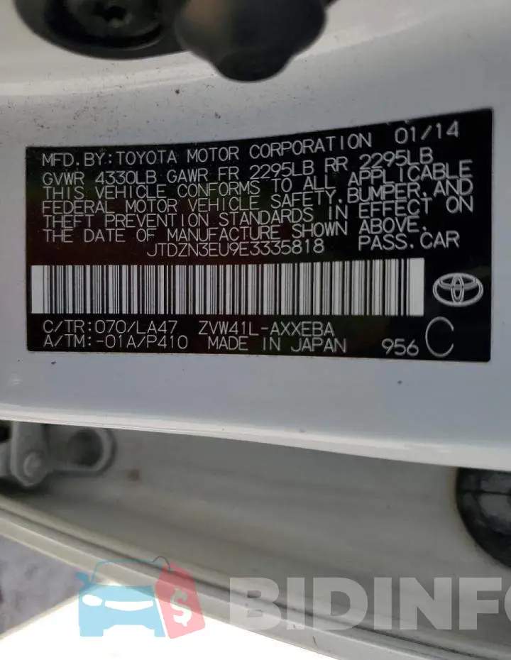 JTDZN3EU9E3335818 Photo# 12