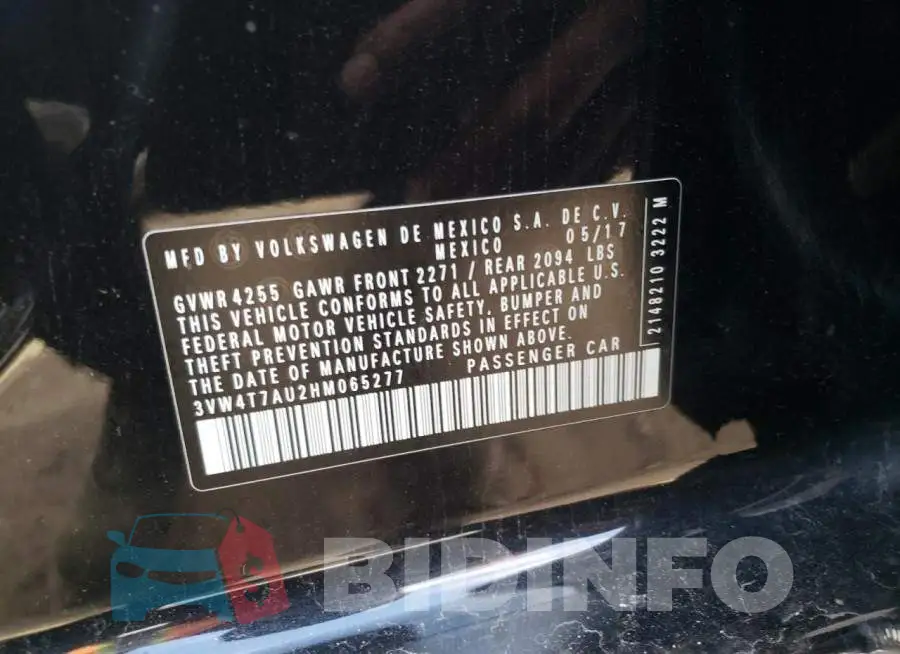 3VW4T7AU2HM065277 Photo# 12