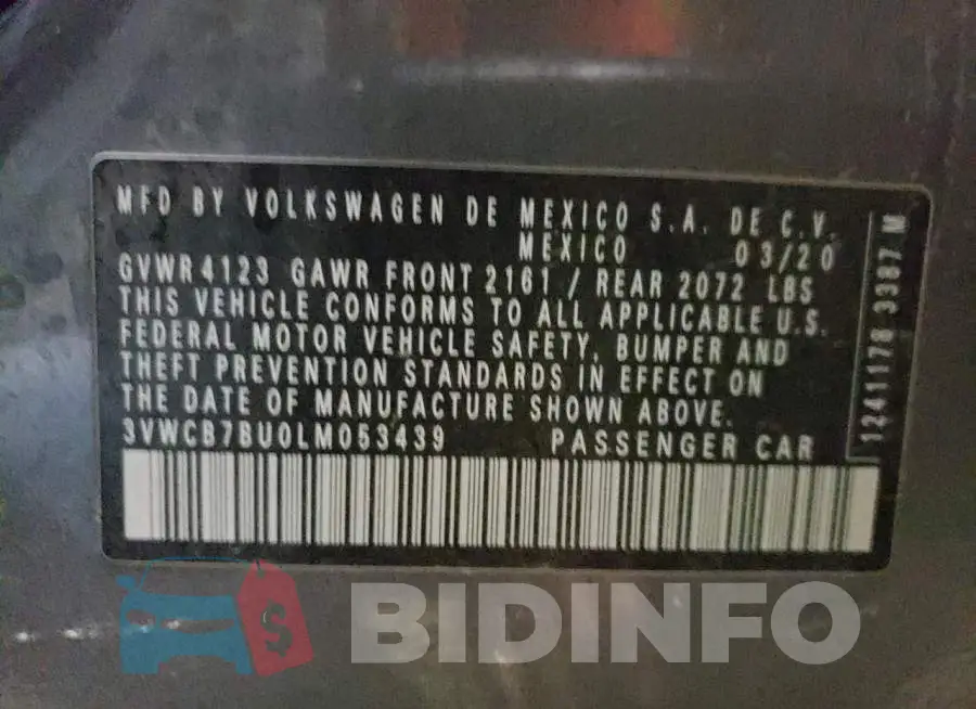 3VWCB7BU0LM053439 Photo# 12