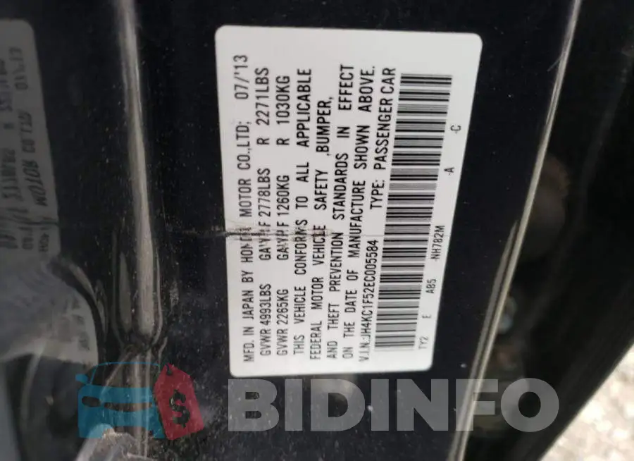 JH4KC1F52EC005584 Photo# 12