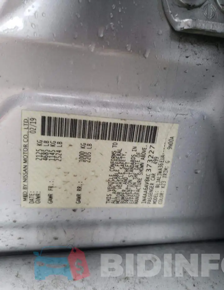 1N4AA6AV8KC373227 Photo# 12