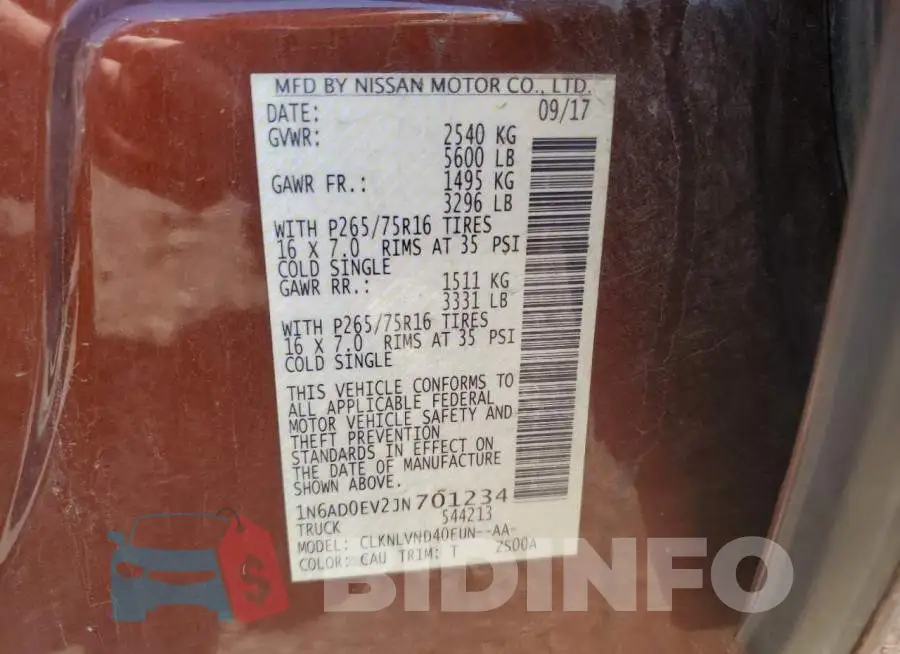 1N6AD0EV2JN701234 Photo# 12