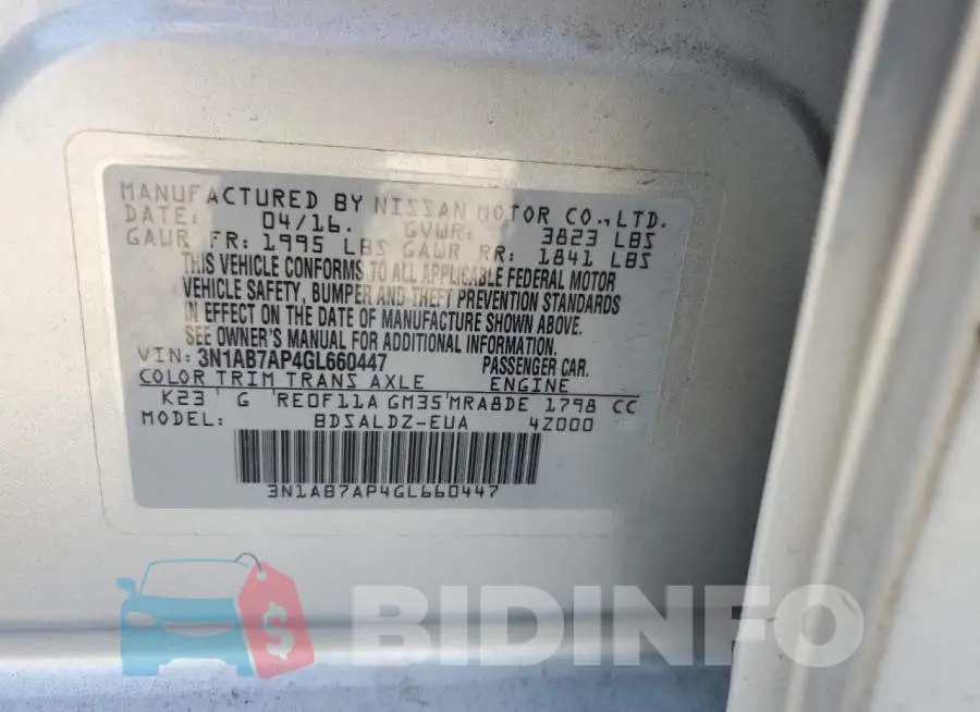 3N1AB7AP4GL660447 Photo# 12