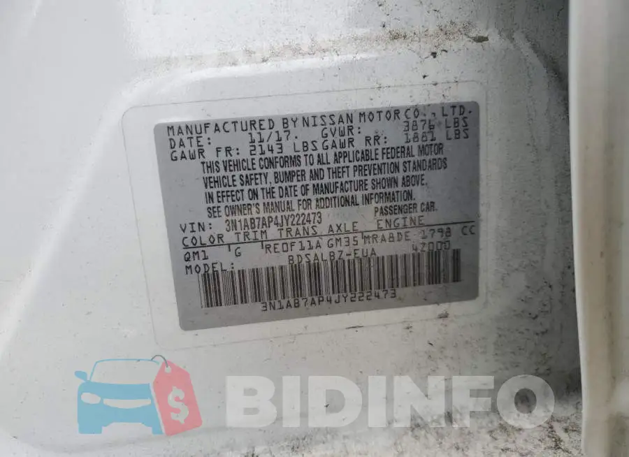 3N1AB7AP4JY222473 Photo# 12