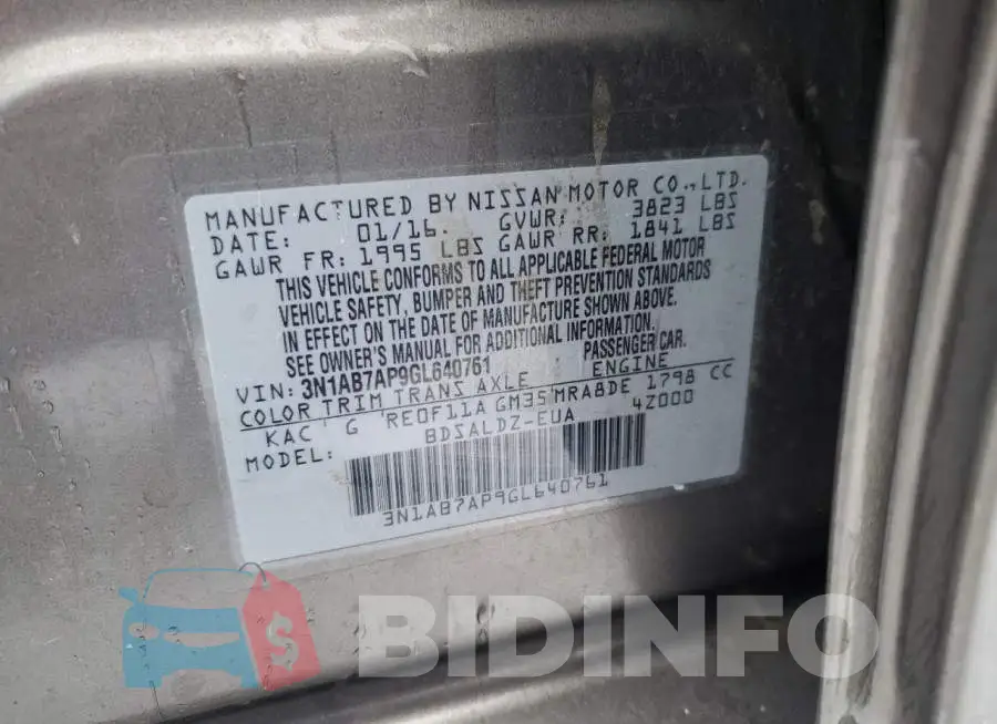 3N1AB7AP9GL640761 Photo# 12