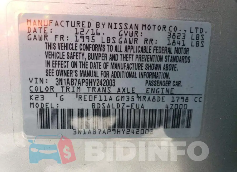 3N1AB7AP9HY242003 Photo# 12