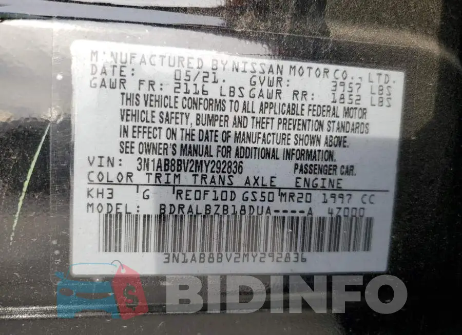 3N1AB8BV2MY292836 Photo# 13