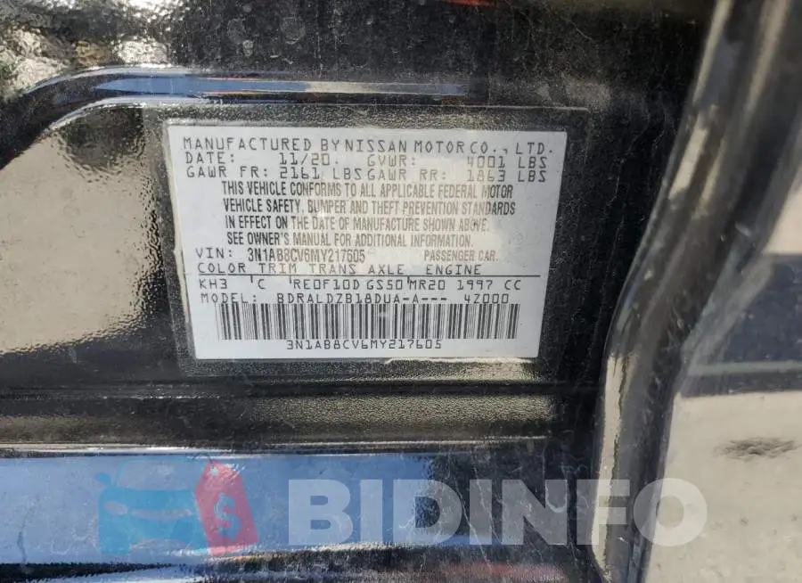 3N1AB8CV6MY217605 Photo# 12