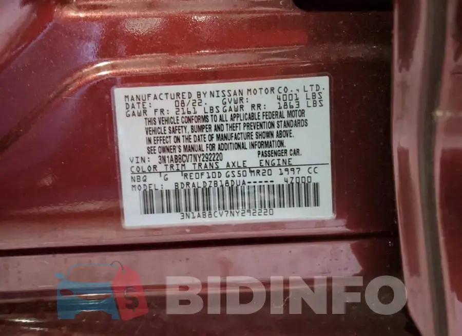 3N1AB8CV7NY292220 Photo# 12