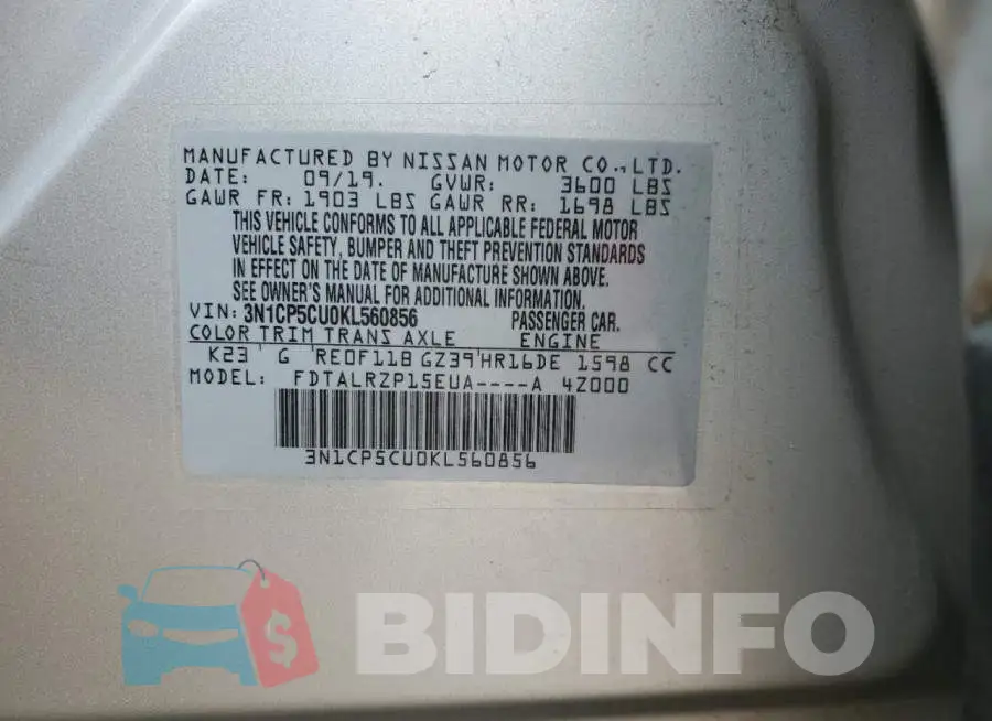 3N1CP5CU0KL560856 Photo# 12