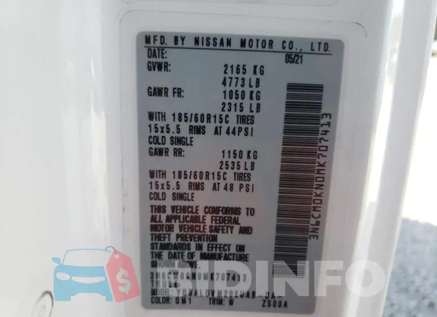 3N6CM0KN0MK707413 Photo# 14