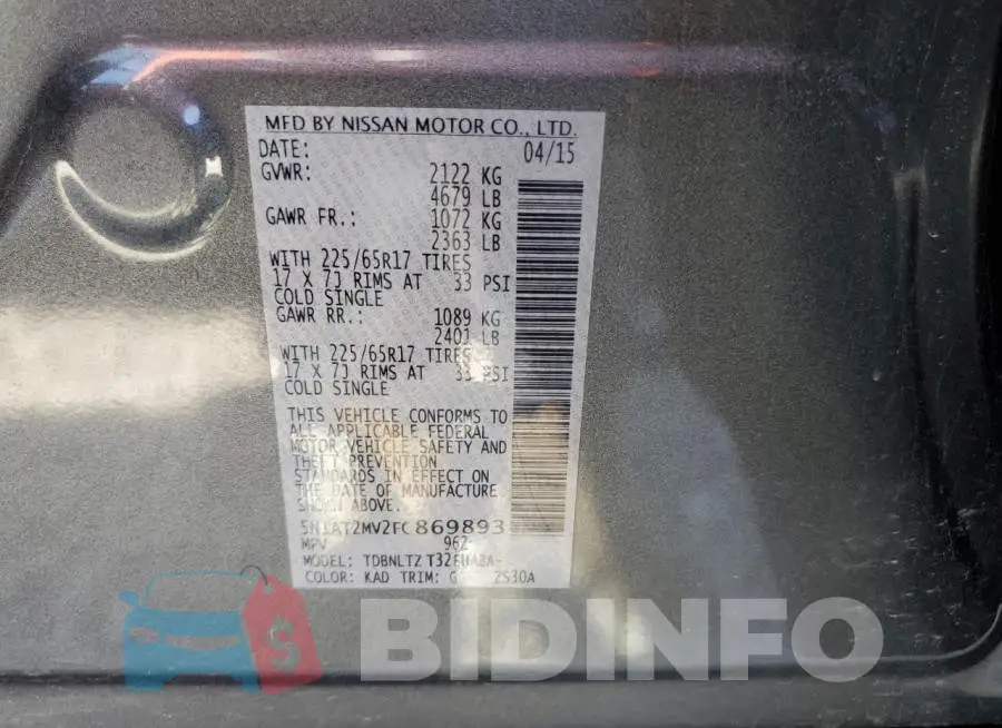 5N1AT2MV2FC869893 Photo# 12