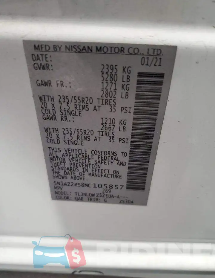 5N1AZ2BS8MC105857 Photo# 12