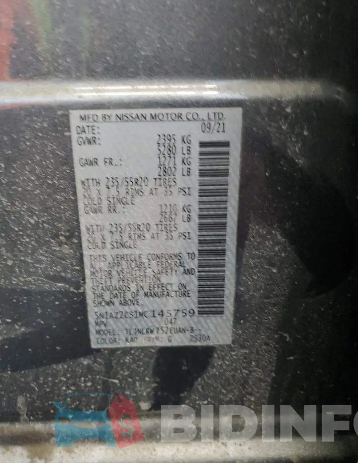5N1AZ2CS1MC145759 Photo# 13