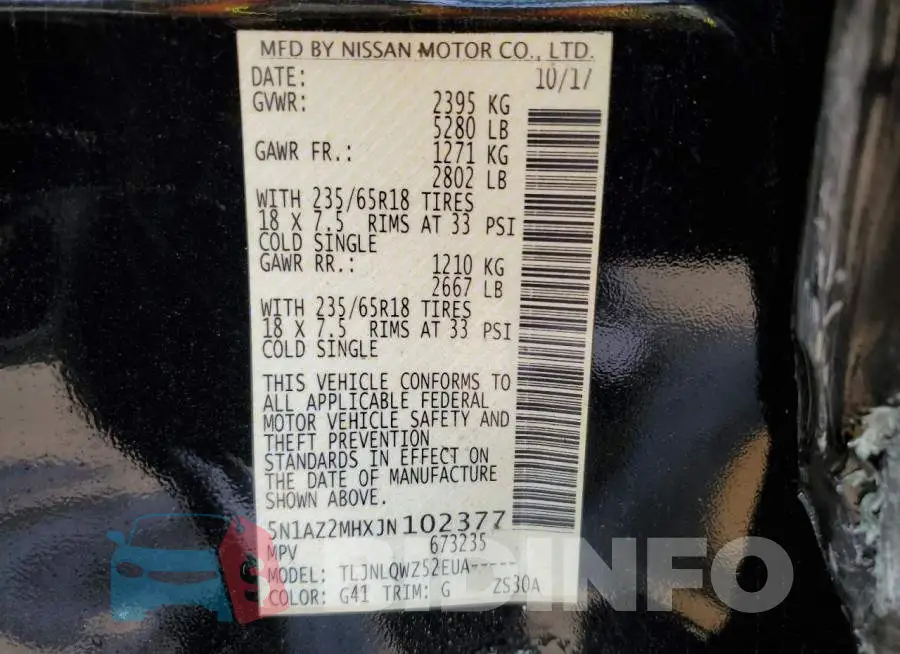 5N1AZ2MHXJN102377 Photo# 13