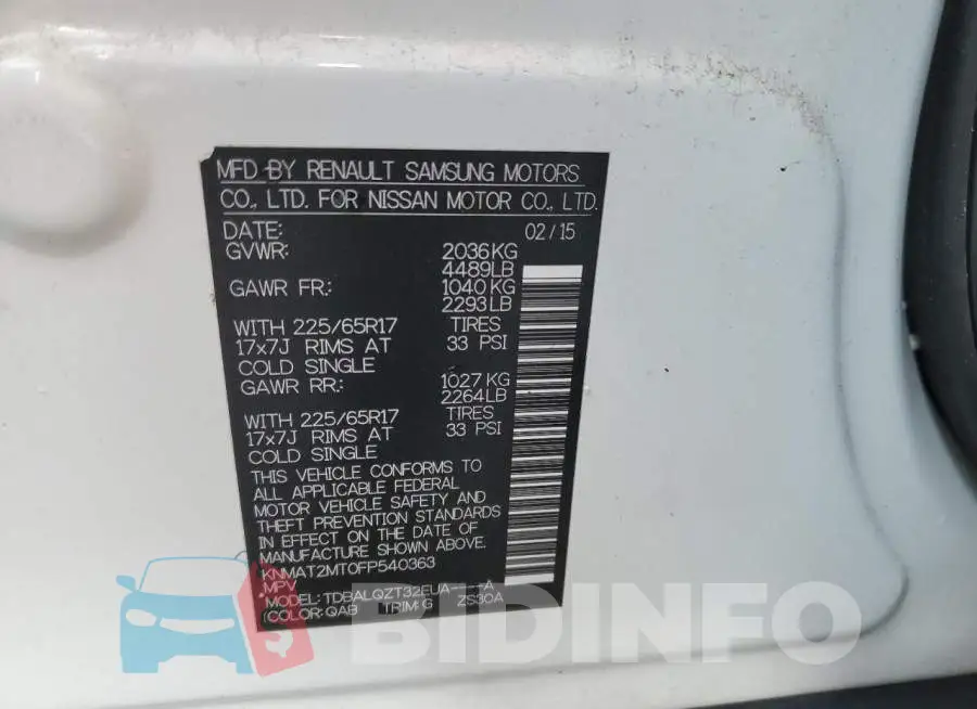 KNMAT2MT0FP540363 Photo# 12