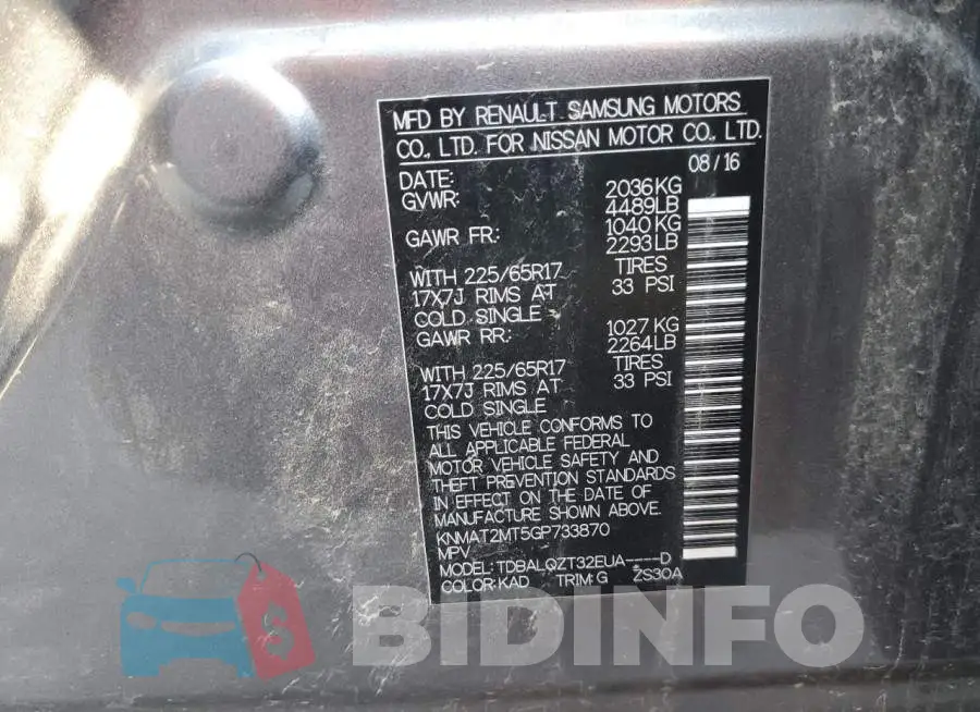 KNMAT2MT5GP733870 Photo# 13