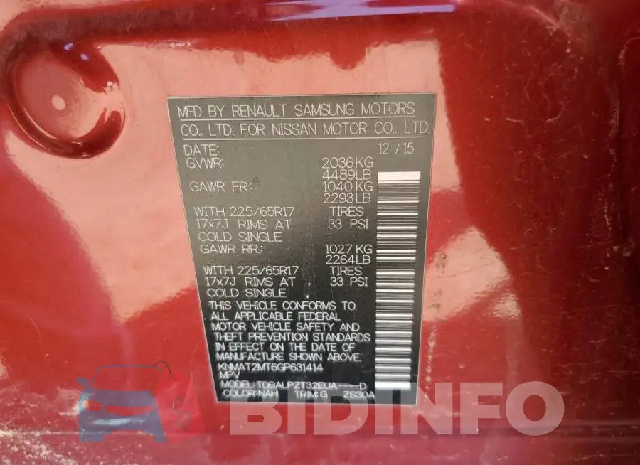 KNMAT2MT6GP631414 Photo# 12