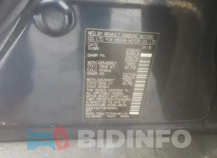 KNMAT2MT7GP690830 Photo# 14