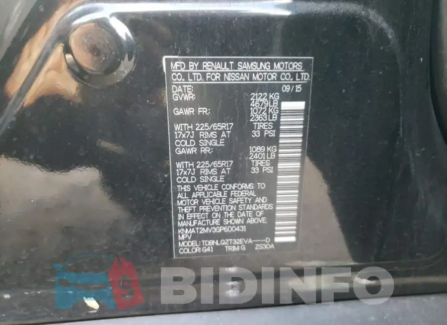 KNMAT2MV3GP600431 Photo# 13