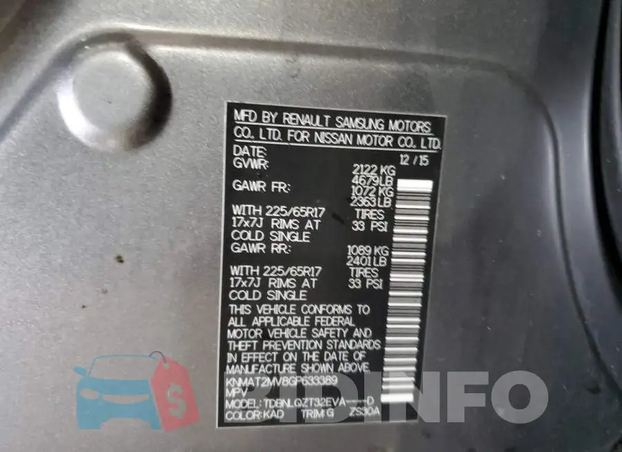 KNMAT2MV8GP633389 Photo# 13