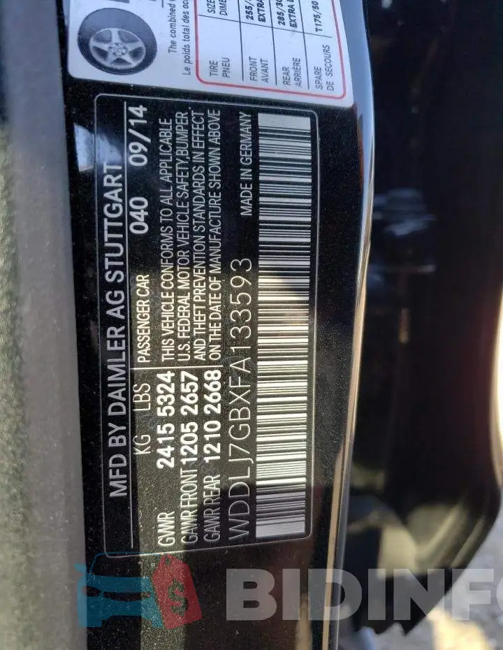 WDDLJ7GBXFA133593 Photo# 12