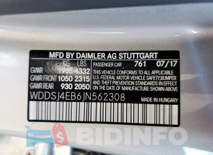 WDDSJ4EB6JN562308 Photo# 12