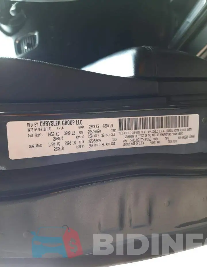 1C4RDJDG1EC484355 Photo# 13