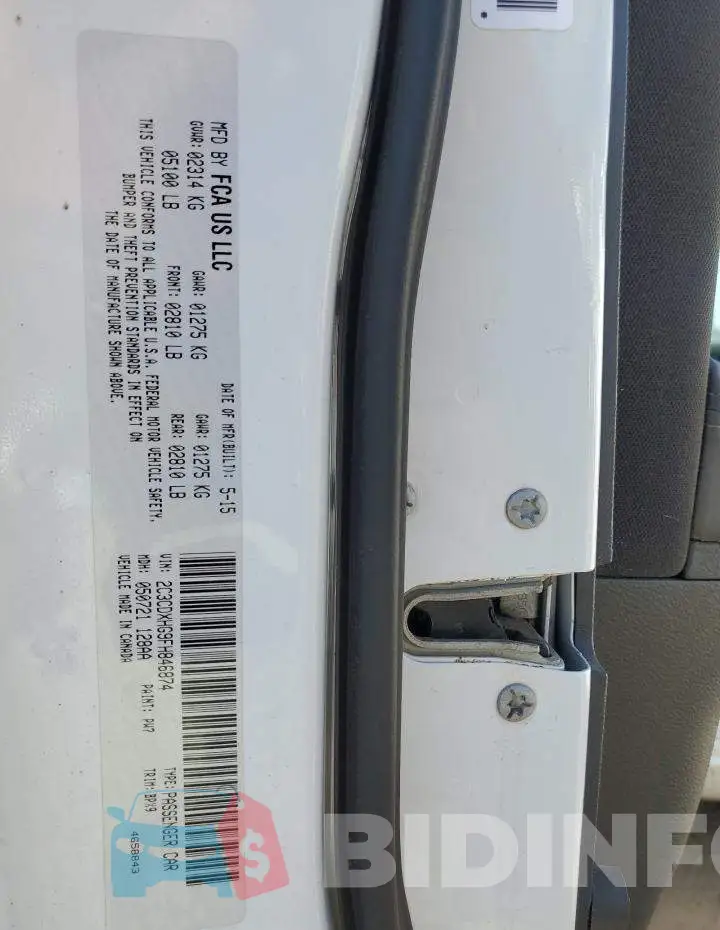2C3CDXHG9FH846874 Photo# 12