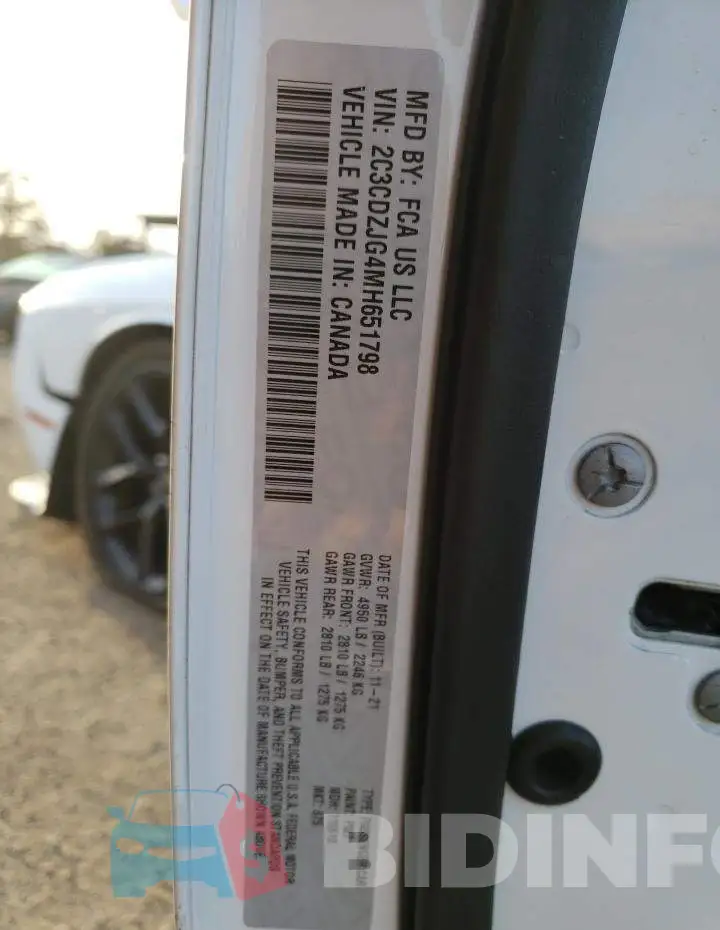 2C3CDZJG4MH651798 Photo# 12