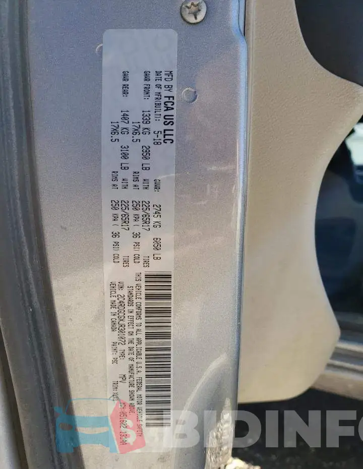 2C4RDGCGXJR301072 Photo# 13