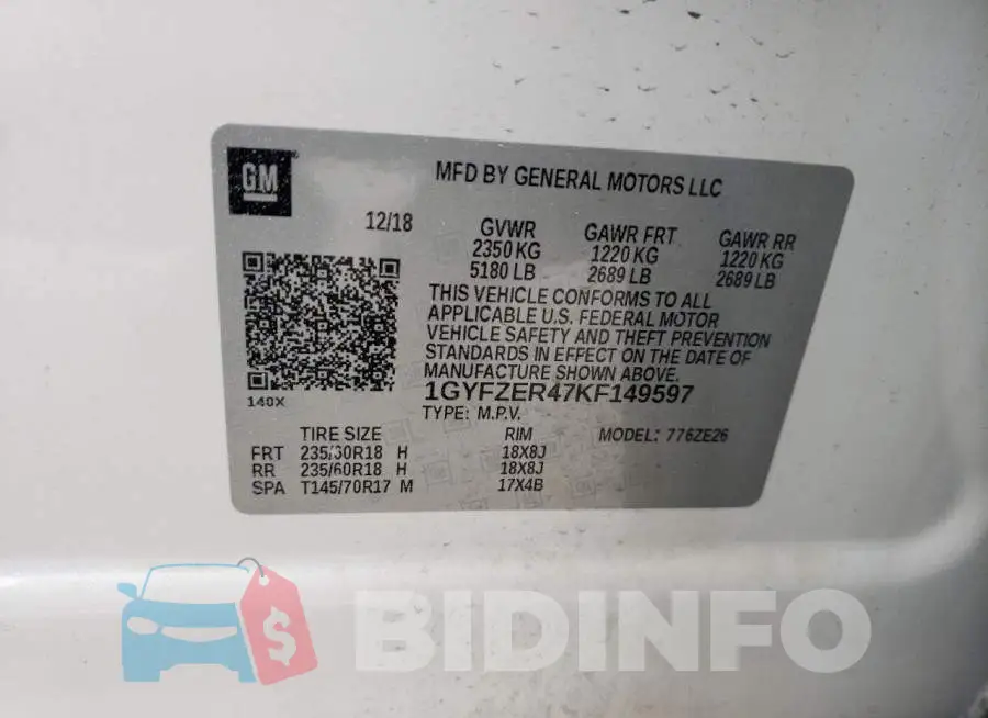 1GYFZER47KF149597 Photo# 13