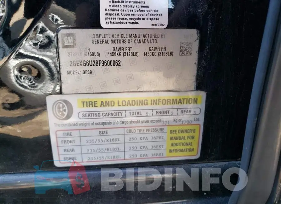2GEXG6U38F9600062 Photo# 12