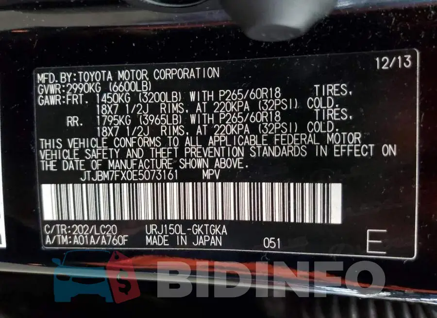 JTJBM7FX0E5073161 Photo# 13
