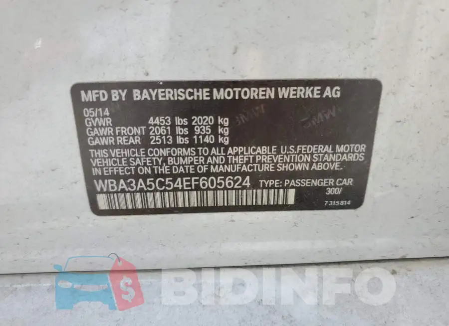 WBA3A5C54EF605624 Photo# 13
