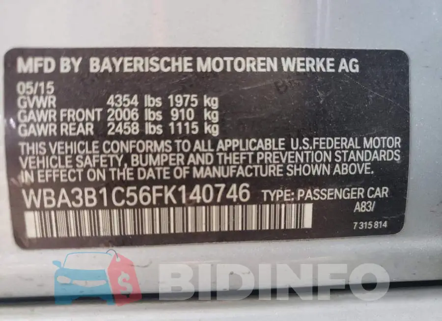 WBA3B1C56FK140746 Photo# 12
