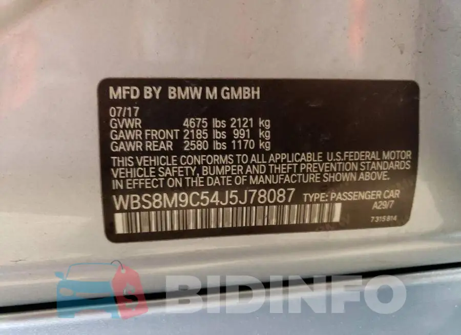 WBS8M9C54J5J78087 Photo# 12