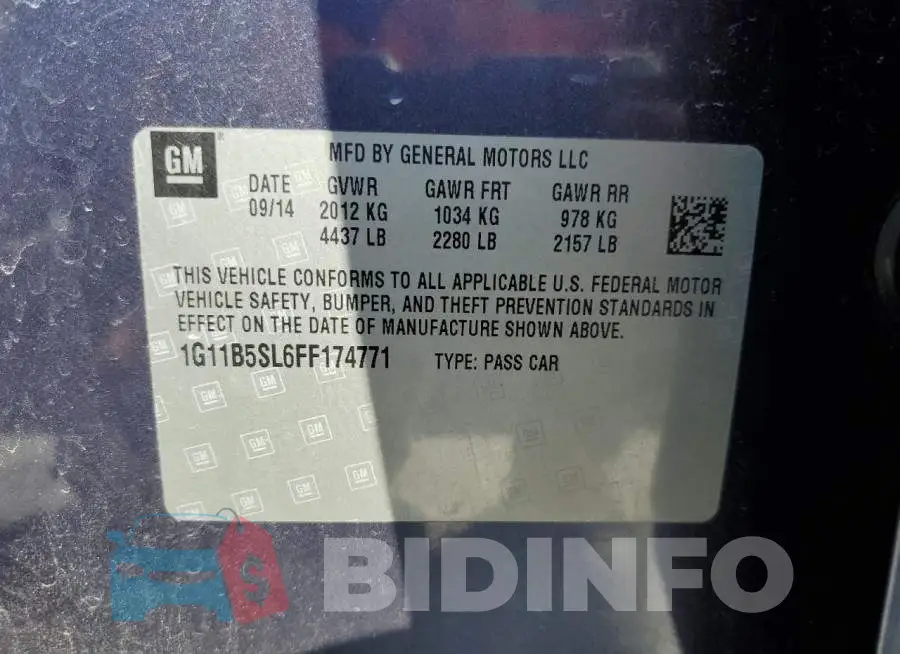 1G11B5SL6FF174771 Photo# 13