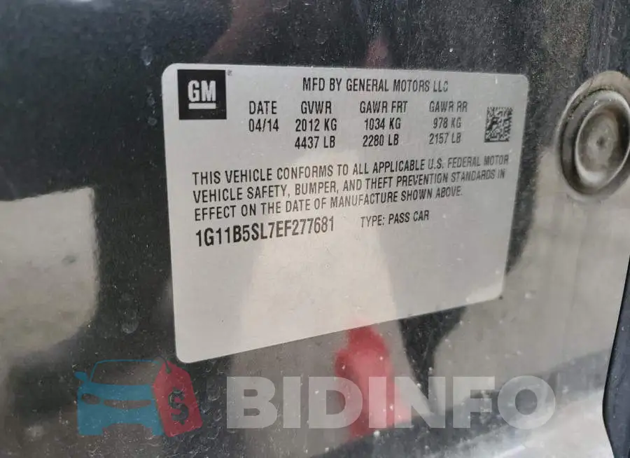 1G11B5SL7EF277681 Photo# 12