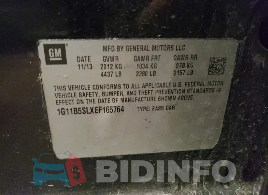 1G11B5SLXEF165764 Photo# 12