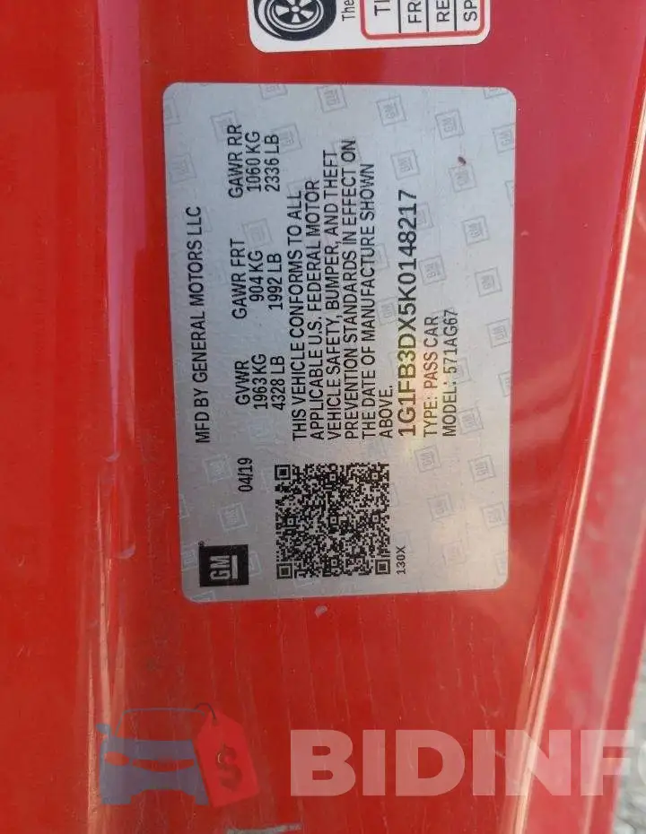 1G1FB3DX5K0148217 Photo# 12