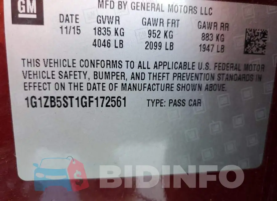 1G1ZB5ST1GF172561 Photo# 12