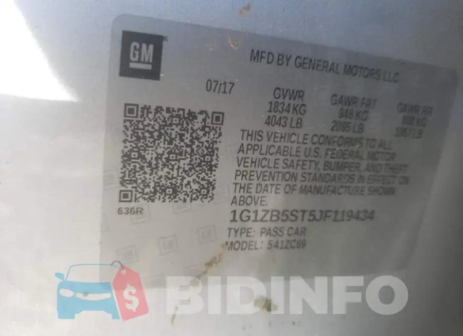1G1ZB5ST5JF119434 Photo# 10